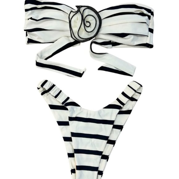 NWT Strawberry Milk Mob Bikini set, black and white set - Picture 3 of 3
